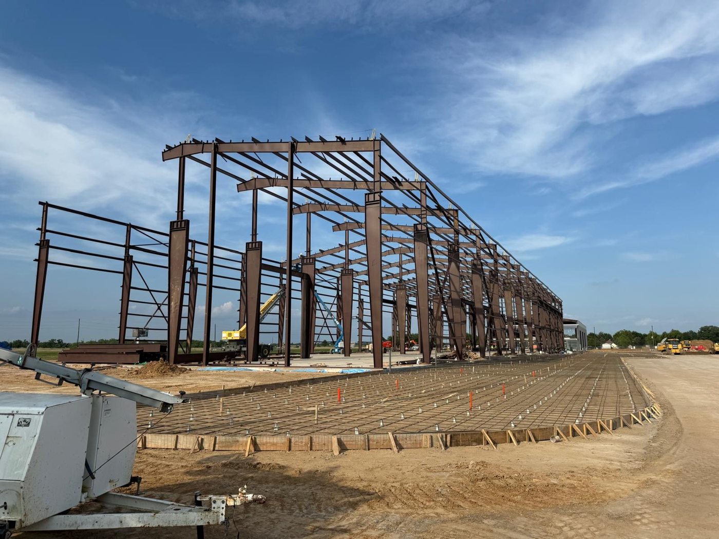 Building frame in progress
