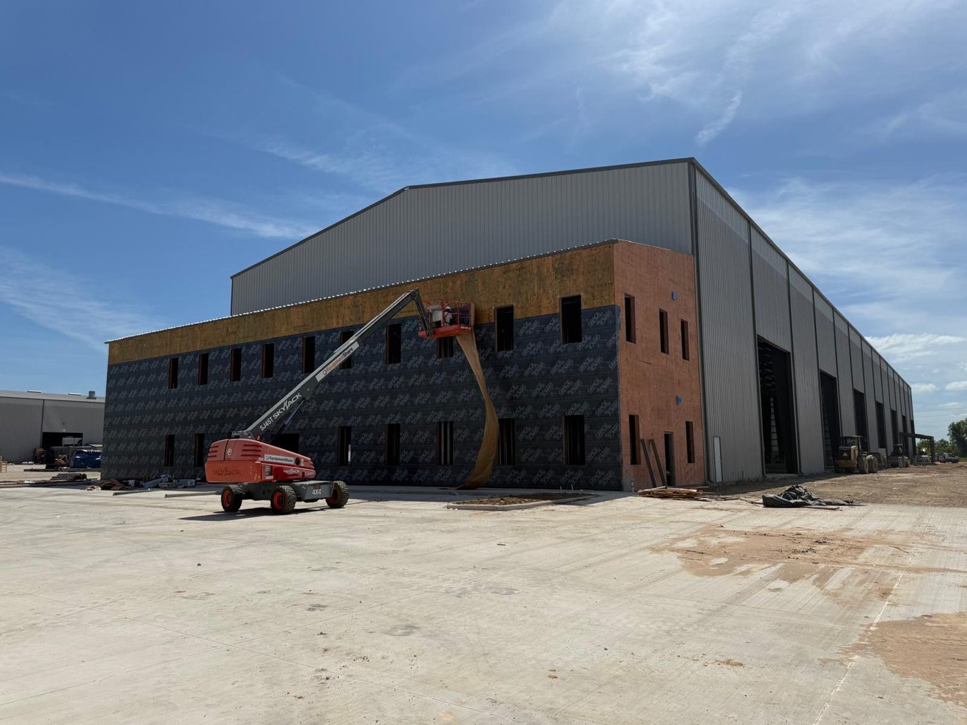 Building enclosure in progress